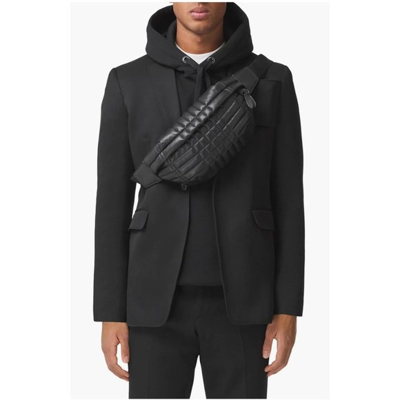 BURBERRY Black Sonny Leather TB Quilted Belt Bum Bag Crossbody Unisex RSP $1,350 - Picture 2 of 16